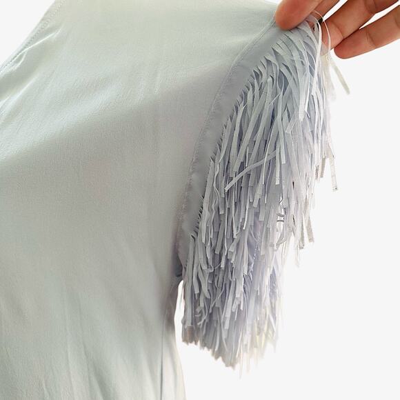 2/$25 Marie Oliver Andi Dress Silk Fringe Powder Blue Croquette Twee Girly XS - Picture 6 of 13